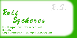 rolf szekeres business card